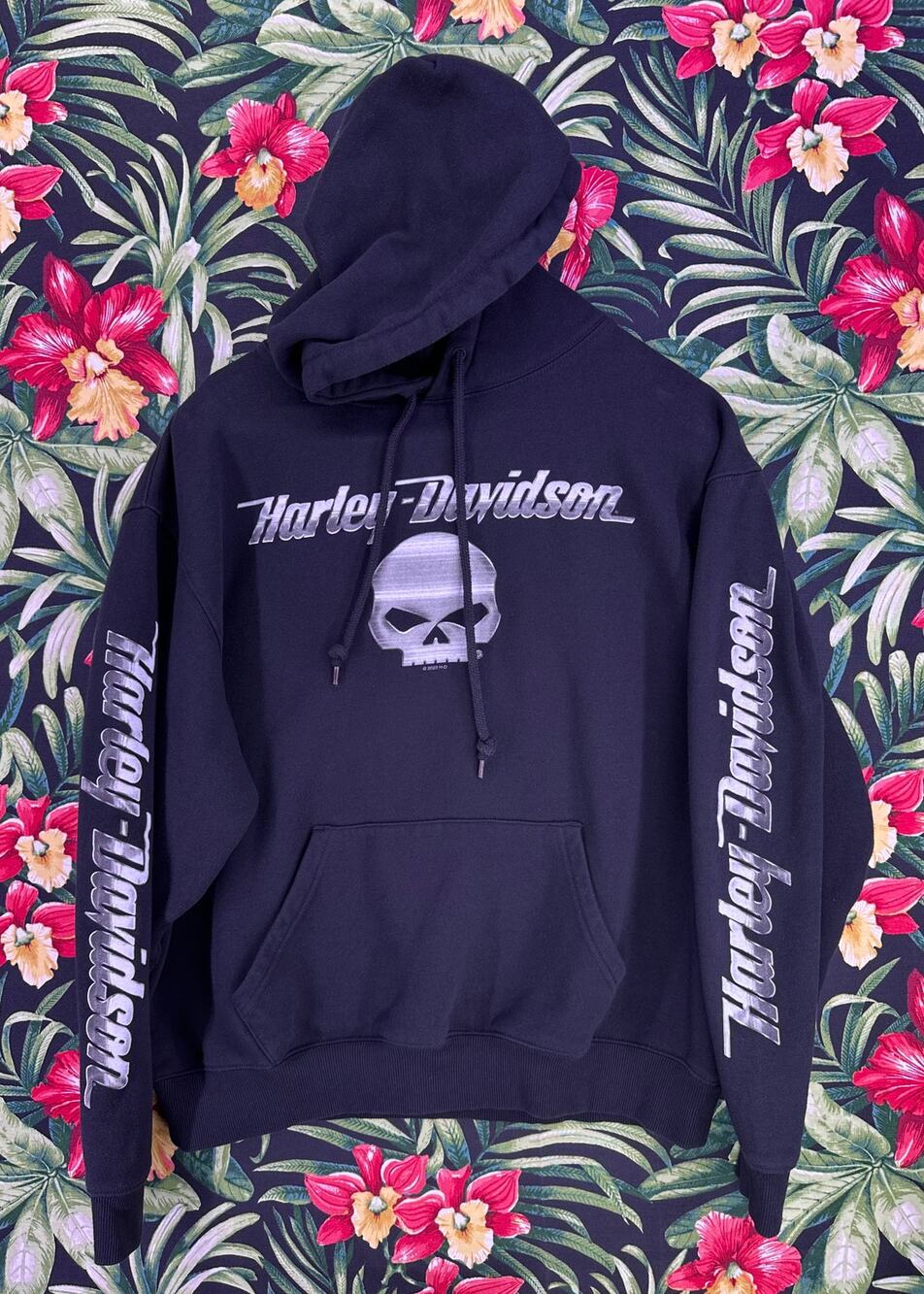 Harley Davidson Silver Skull 2020 Black Hoodie Size Large